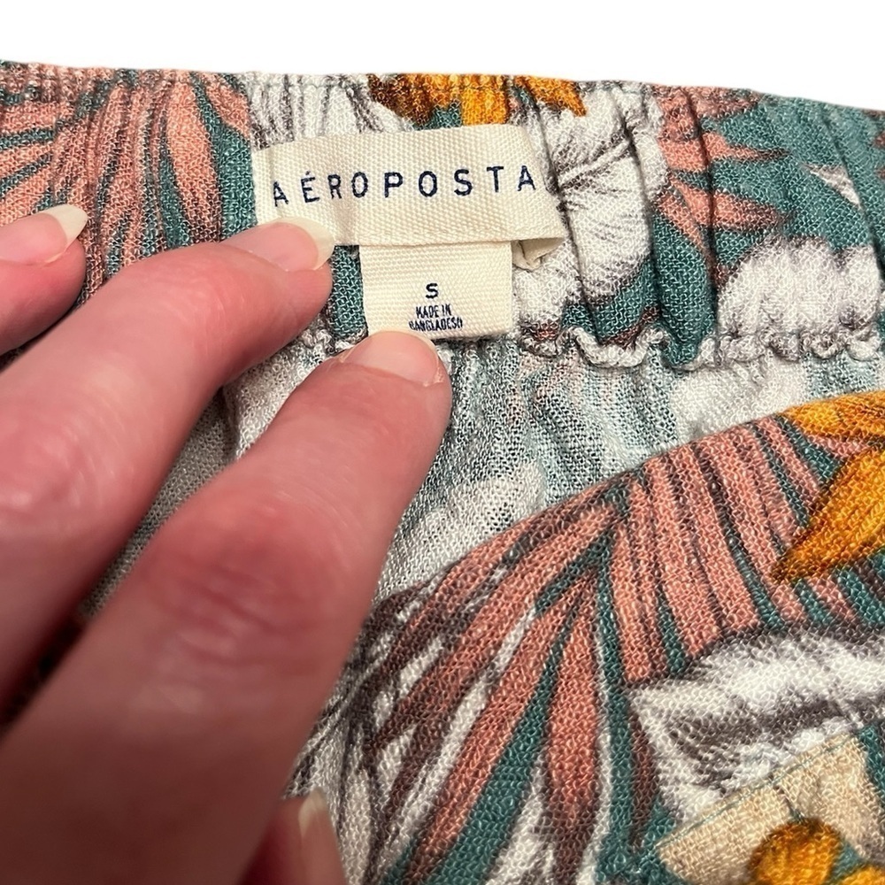 Aeropostale Floral Print Linen Blend Shorts Size S - Picture 5 of 6